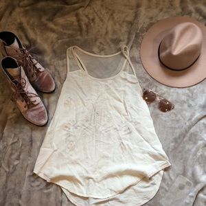 FADED AZTEC DESIGN WHITE TANKTOP